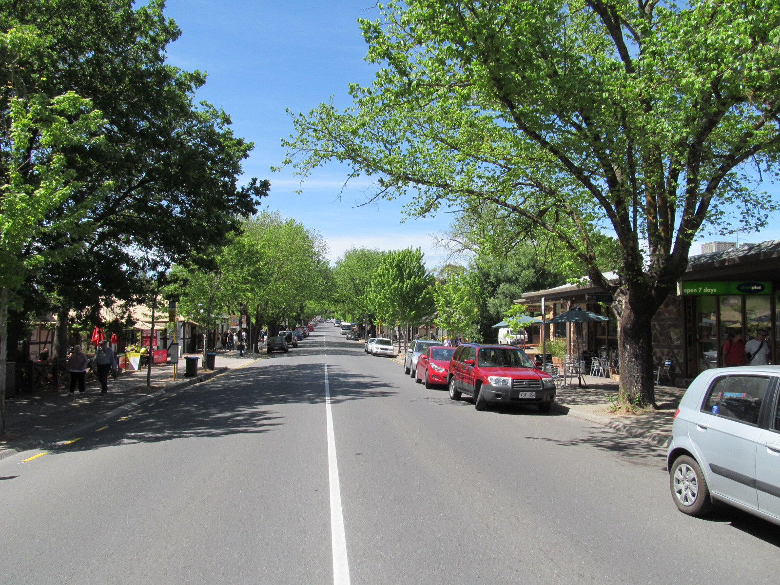 Hahndorf main street, which is Mount Barker Road, in the Adelaide Hills